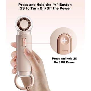 Wsken 5 ความเร็ว มือถือ พัดลมพกพา กันน้ำ พัดลมไร้สาย 10H High Speed Powered Pocket Fan 3000mAh ชาร์จไฟได้ Portable Handheld Fan USB ชาร พัดลมไอเย็น