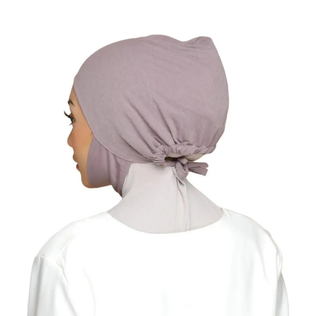 Lovosme อินเนอร์ผ้าคลุม ฮิญาบชั้นใน ปิดคาง มียางรัด เชือกผูกหลัง ใส่สบาย กระชับ - รูปที่ 4