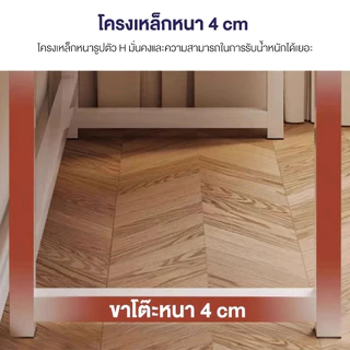 โต๊ะทำงาน 80/100/120/140cm โต๊ะคอมพิวเตอร์ พร้อมชั้นวางของขาเหล็กกล้าพ่นสีกันสนิม มีหลายขนาด สไตล์โมเดิร์น ขนาดเล็กประหยัดพื้นที่