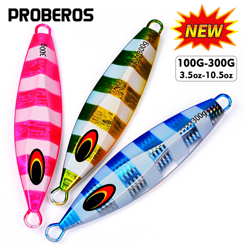 Proberos 1PC Quick Sinking Luminous Metal Jig เหยื่อตกปลา Jig ช้อนเหยื่อตกปลา - ที่มีประสิทธิภาพสูงสําหรับ Sea Bass & ปลาน้ําเค็ม 100g-300g