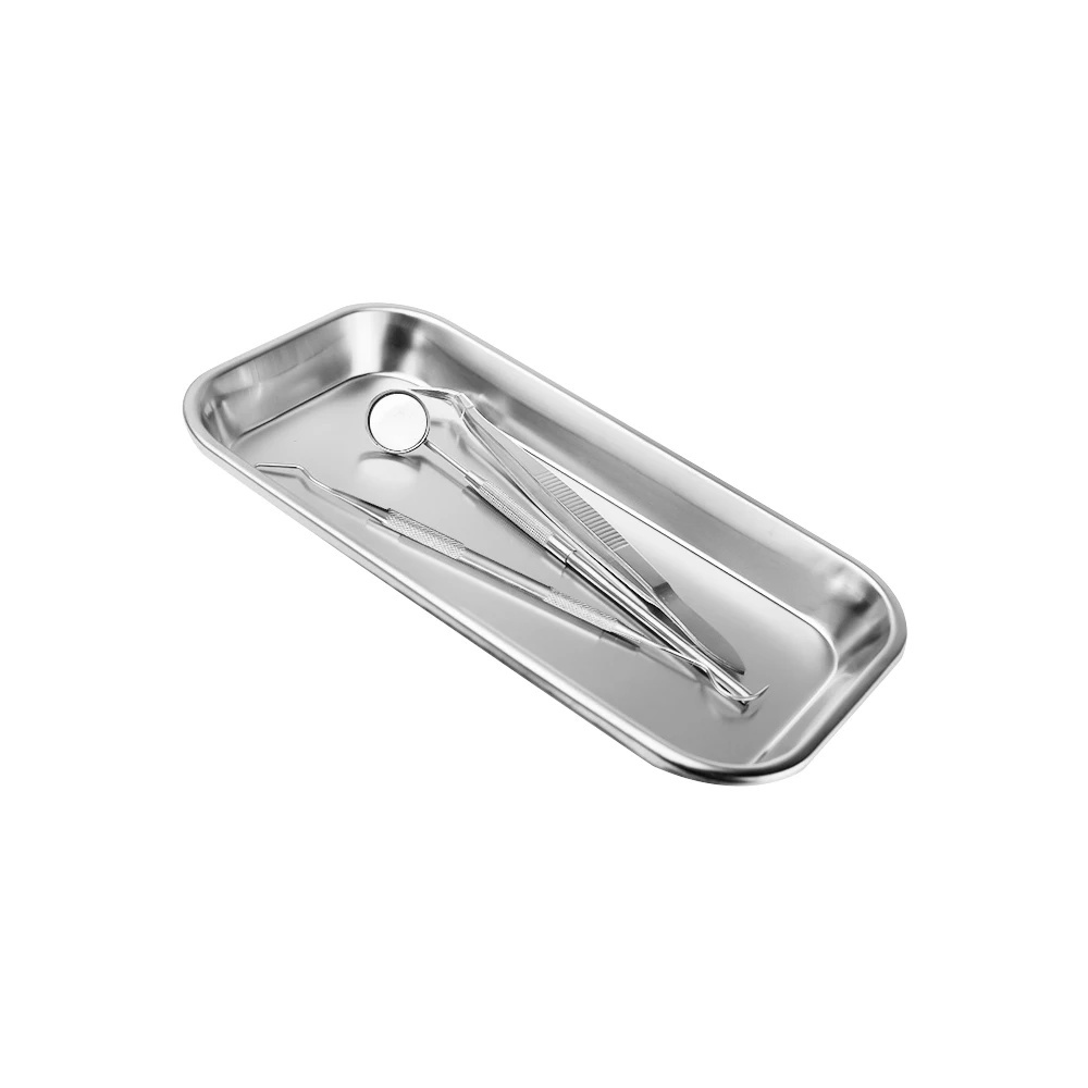 1ชิ้นทันตกรรมถาดถาดสแตนเลสสําหรับโลหะตารางแผ่นอุปกรณ์ทันตกรรมถาด