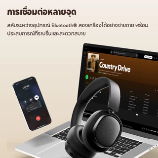 Edifier ES850NB หูฟังครอบหูไร้สายระบบ Hybrid ANC ลดเสียงรบกวนได้ถึง -45dB พร้อมบลูทูธ 5.4 ใช้งานต่อเนื่องสูงสุด 92 ชั่วโมง รองรับ Hi-Res Wireless Audio มาพร้อมไมโครโฟนในตัวและฟังก์ชันเชื่อมต่อ 2 อุปกรณ์พร้อมกัน