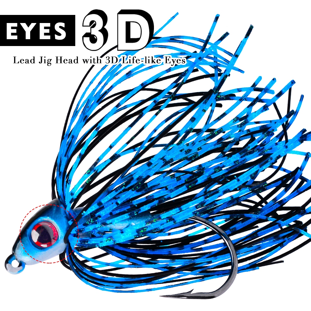 Proberos opular Anti-Snag หัวจิ๊กตะกั่วพร้อมเหยื่อเคราหลากสี, เหยื่อตกปลา Topwater สําหรับเบสน้ําจืดน้ําเค็ม, วัสดุตะกั่วและซิลิโคน - รูปที่ 7