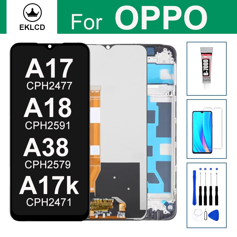 6.56 “จอแสดงผลสําหรับOPPO A17 A18 A17K A38 CPH2579 CPH2471 LCD Touch Screen Digitizer Assemblyกรอบ ราคา ถูกที่สุด ดีลบีเคเค
