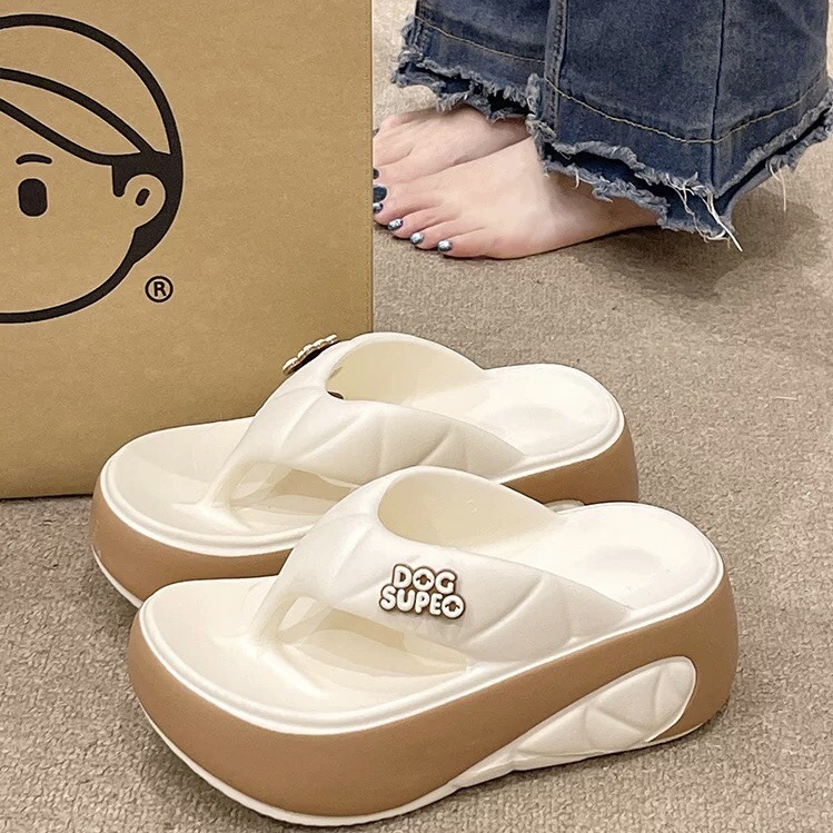 🚚สปอตสินค้า🚚 รองเท้าหนีบ  ผู้หญิง Flip Flop ก้นหนา รองเท้าคีบ รองเท้าแตะชายหาด
