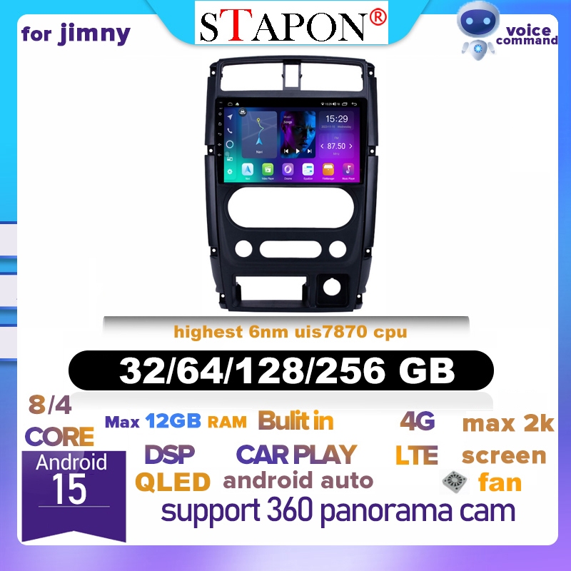 STAPON 9 นิ้ว android headunit สําหรับ suzuki jimmny 2009-2018 android 15 32 64 128 256GB carplay an