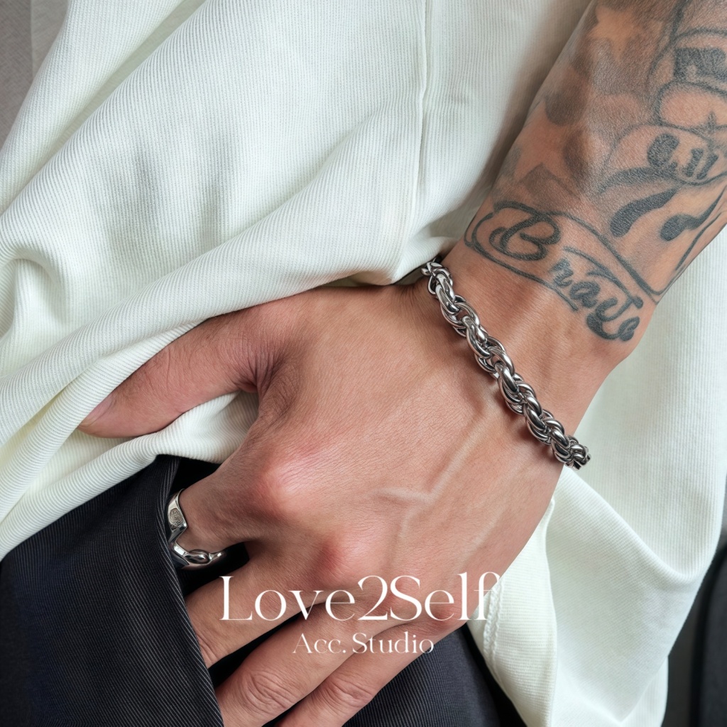 Love2Self S046 -1 สร้อยข้อมือผู้ชายแฟชั่น Keel Chain สแตนเลส Non Tarnish สร้อยข้อมือสําหรับผู้ชายแฟชั่น