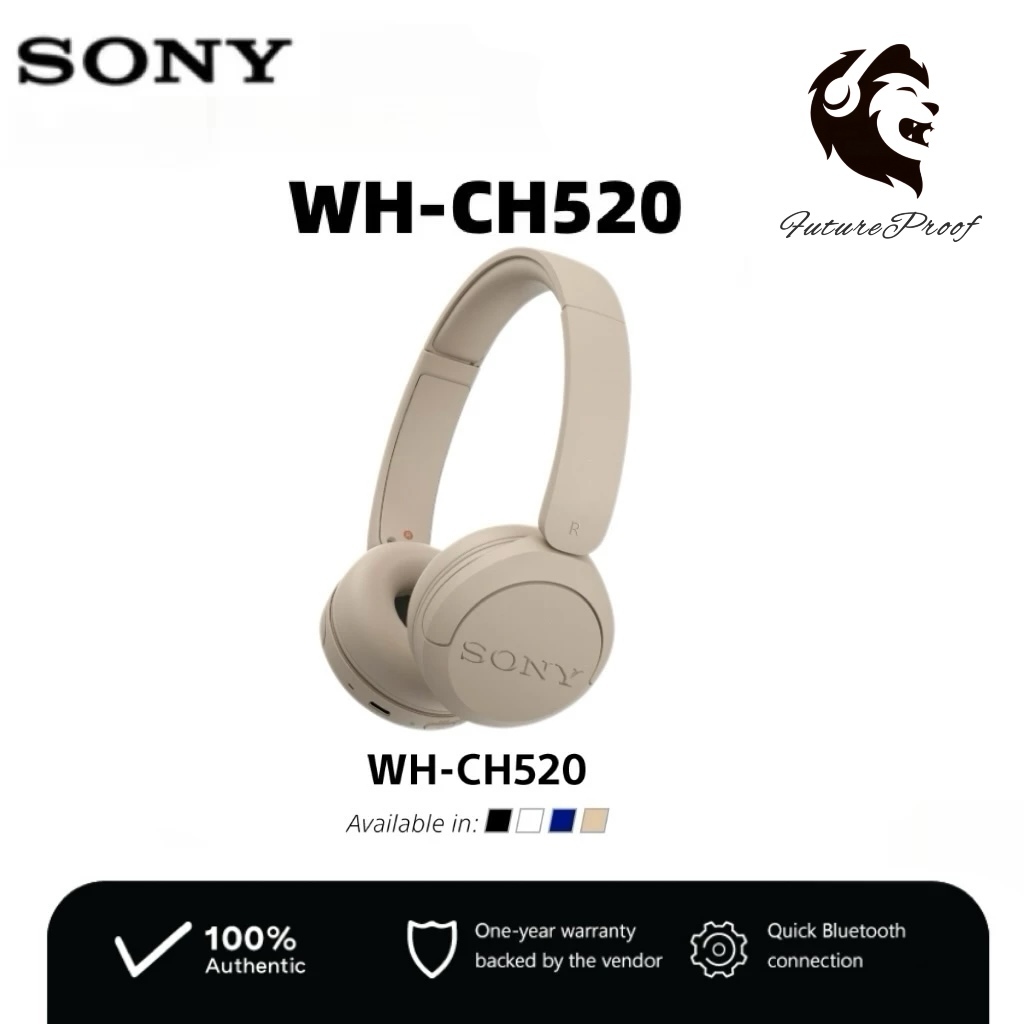 Sony WH-CH520 หูฟังครอบหูไร้สาย Bluetooth | ใช้งานได้ 50ชม. น้ำหนักเบา | เหมาะสำหรับท่องเที่ยว เล่นเกม