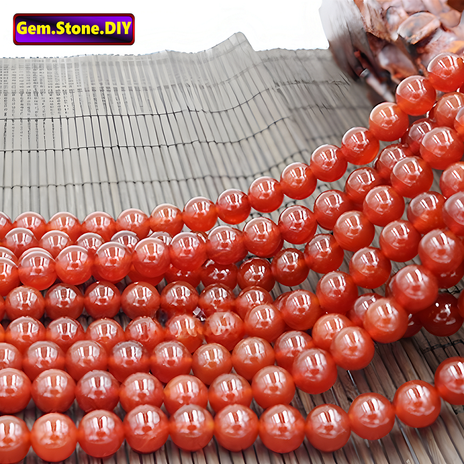 Carnelian Natural Stone，Loose Bead หินธรรมชาติคาร์เนเลียน,หลวมลูกปัด ตัวเว้นวรรค สําหรับสร้อยข้อมือ/สร้อยคอ/แหวน/ต่างหู,ทําด้วยมือ ทําเอง เครื่องประดับอุปกรณ์เสริม,สร้อยข้อมือหินคริสตัลเฮ