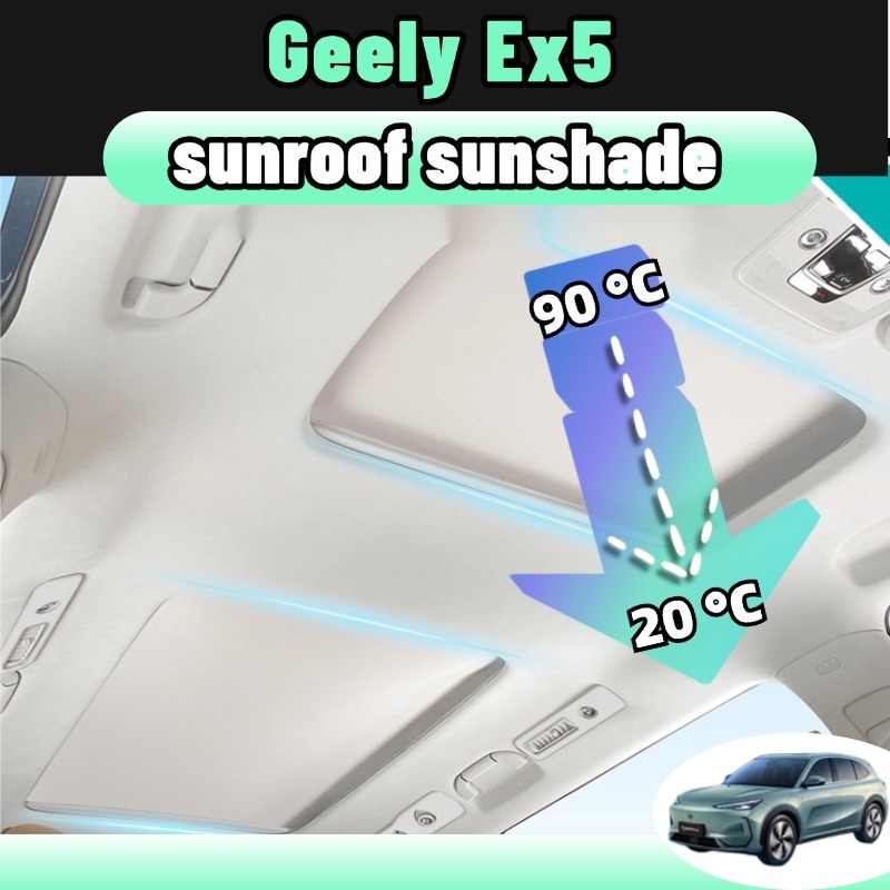 Geely ex5 บังแดด ม่านบังแดด uv ฉนวนกันความร้อน การติดตั้งไฟฟ้าสถิต ดำและขาว ของแต่งรถยนต