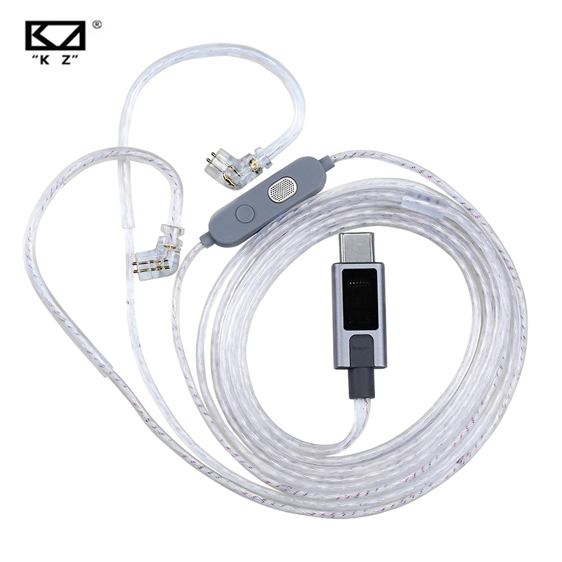 สายหูฟัง KZ M2 Dual Mic สายชุบเงินประเภท C/3.5MM อัพเกรดสายหูฟังสายเปลี่ยนเดิมสายชุดหูฟัง