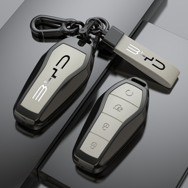 โลหะผสมกุญแจรถสําหรับ BYD เพลง Plus Atto 3 Han EV Tang DM Qin Seal Dolphin Remote Fob ผู้ถือพวงกุญแจอุปกรณ์เสริม
