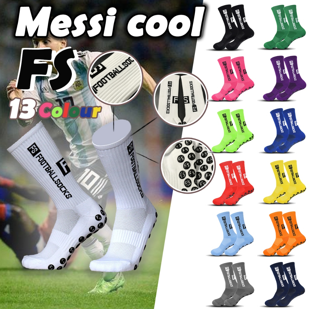 ถุงเท้าฟุตบอล FS ซิลิโคน ทรงกลม กันลื่น สไตล์ใหม่ สําหรับผู้ชาย ผู้หญิง