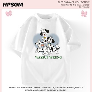 🔥จัดส่งในวันเดียว🔥 HPSOM เสื้อยืดผู้หญิง - สุนัขน่ารัก, ทำจา…