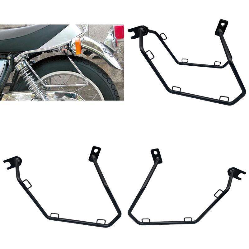 YAMAHA SR400 SR500 ด้านข้างกล่องชั้นวางกล่องด้านข้างแร็คเดินทางอานยึดวงเล็บเหล็กที่เป็นของแข็งบาร์เส้นผ่าศูนย์กลาง10มม