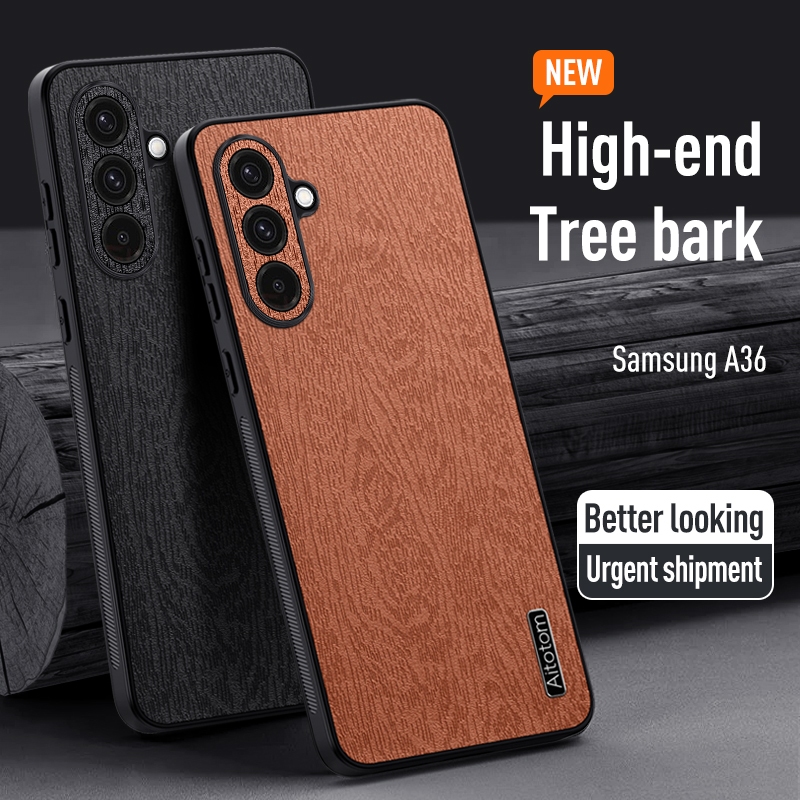 ปลอกหนังสําหรับ Samsung Galaxy A36 36 5G SM-A366E SM-A366B SM-A366U เคสโทรศัพท์ Matte Tree รูปแบบซิล