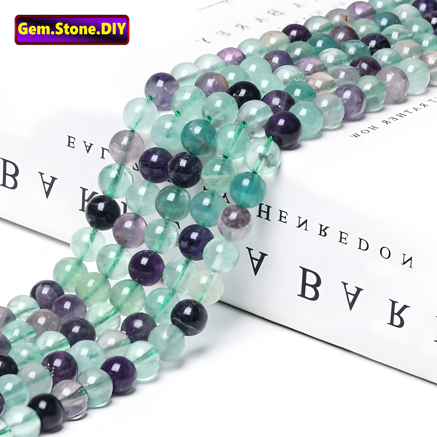 Fluorite Natural Stone，Loose Bead ฟลูออไรต์หินธรรมชาติ,หลวมลูกปัด ตัวเว้นวรรค สําหรับสร้อยข้อมือ/สร้อยคอ/แหวน/ต่างหู,ทําด้วยมือ ทําเอง เครื่องประดับอุปกรณ์เสริม,สร้อยข้อมือหินคริสตัลหิ