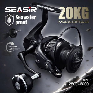 Seasir TINGHE Spinning Reel 5 + 1BB 2000-6000 Series ลากสูงสุด 20KG 5.2:1 Seawater-Proof อลูมิเนียม Power Handle คุณภาพสูงน้ําหนักเบาตกปลา Coil