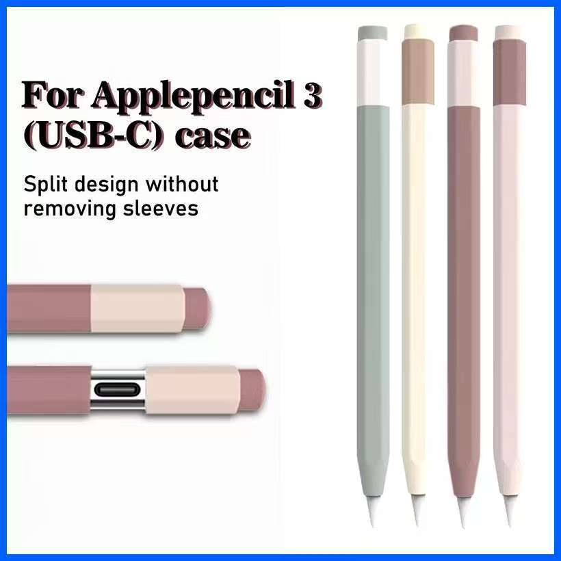 สําหรับ Apple Pencil USB-C ตัวเก็บประจุปากกาดินสอซิลิโคนปากกาเคสรวมทุกอย่างฝาครอบป้องกันสัมผัสนุ่ม
