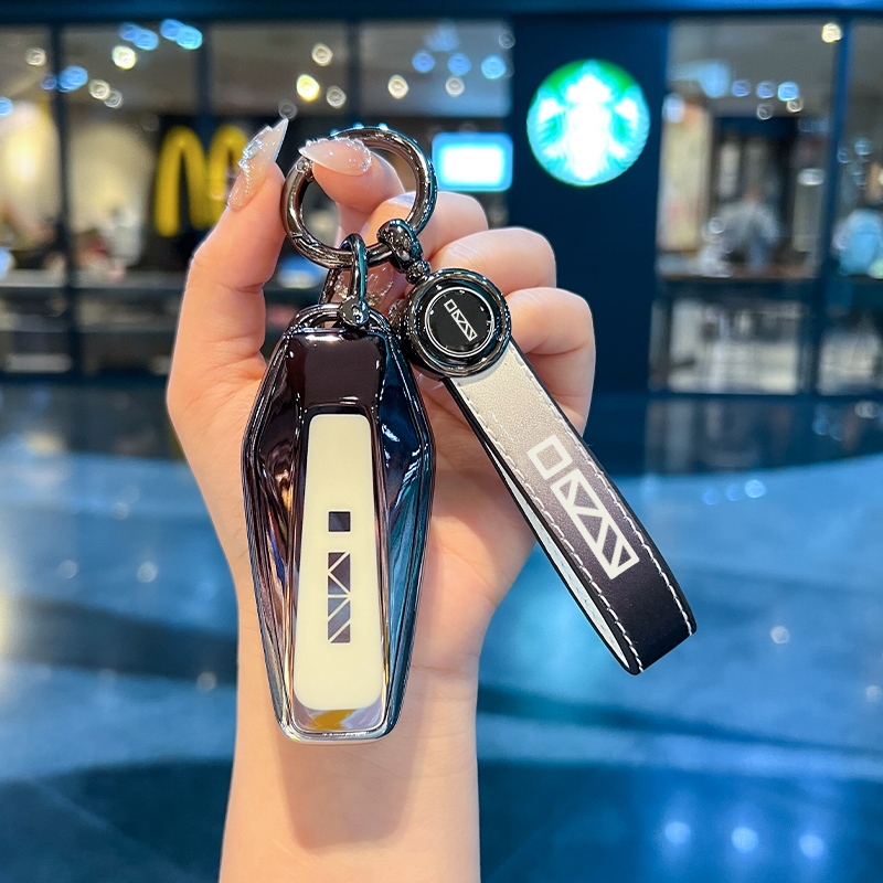 [คลังสินค้าพร้อม] ฝาครอบกุญแจรถสําหรับ Chery ICAR03 AIQAR EQ7 EQ5 EQ3 ICar 03 Gradient TPU สีดําและส