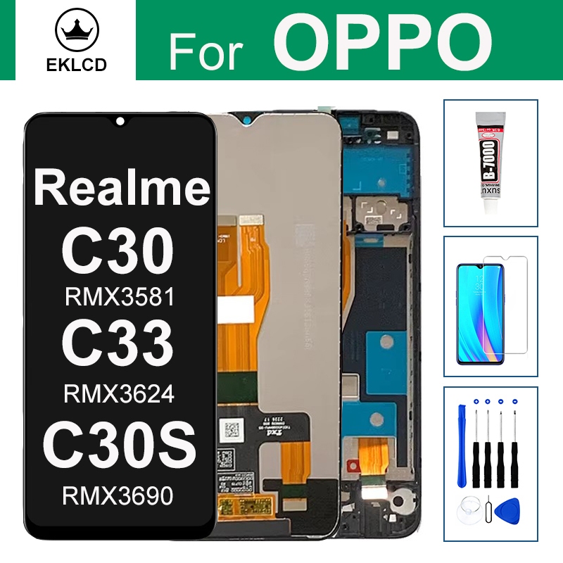 หน้าจอสําหรับ OPPO Realme C30 C30s C33 2023 RMX3581 RMX3690 RMX3624 จอแสดงผล LCD Touch Panel Assembl