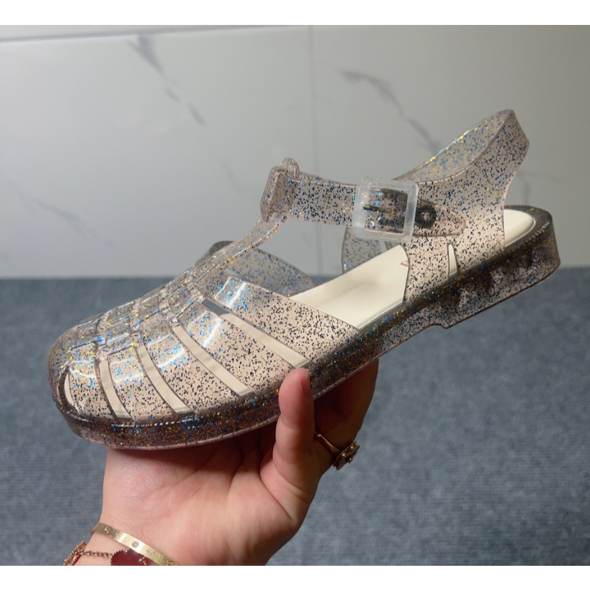 [ขายร้อน] 2025melissa รองเท้าโรมันทอย้อนยุคสไตล์ใหม่รองเท้าผู้หญิงเยลลี่