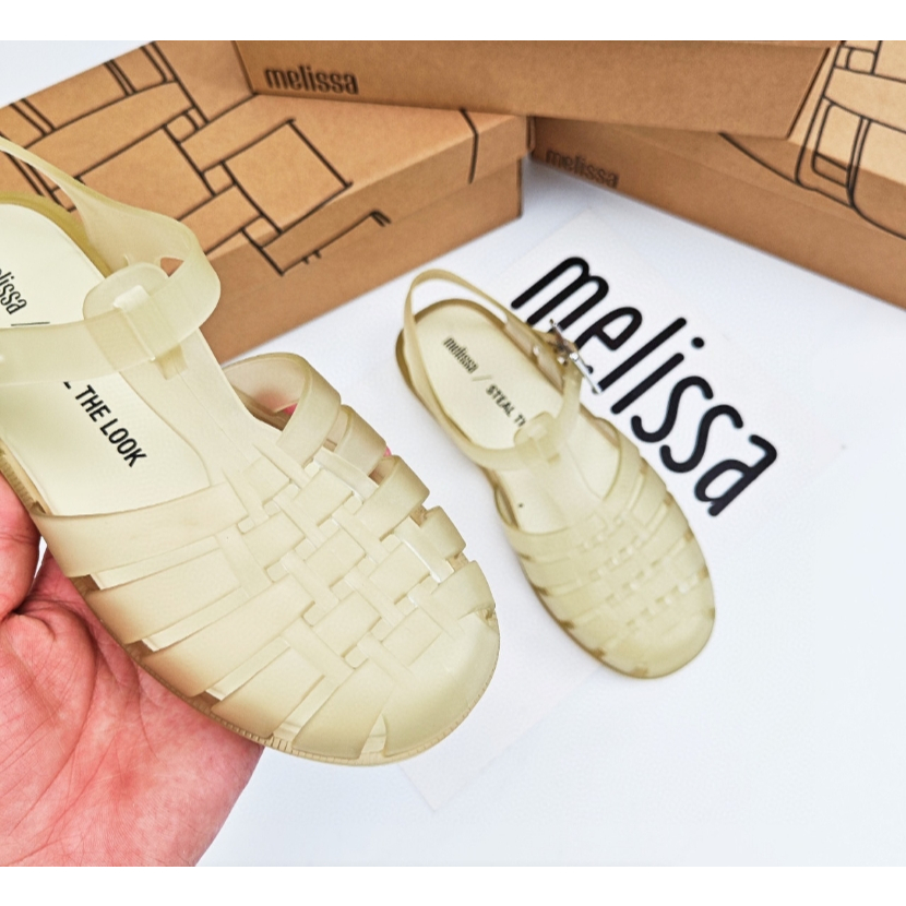 [ขายร้อน] 2025melissa รองเท้าโรมันทอย้อนยุคสไตล์ใหม่รองเท้าผู้หญิงเยลลี่