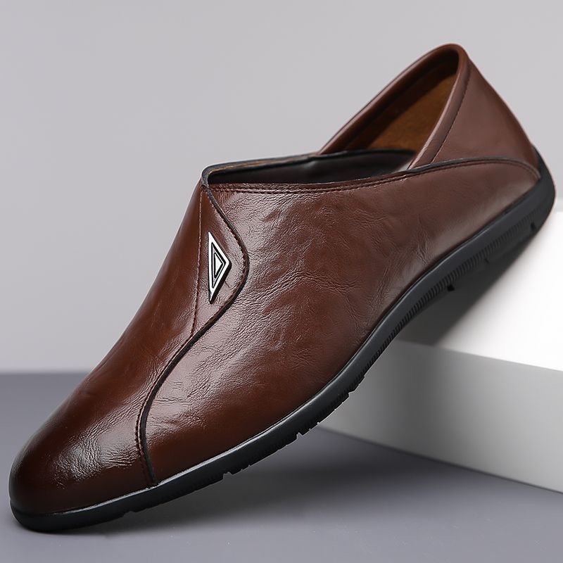 ขนาด38-44 British Style Genuine Leather Men Loafer Shoes