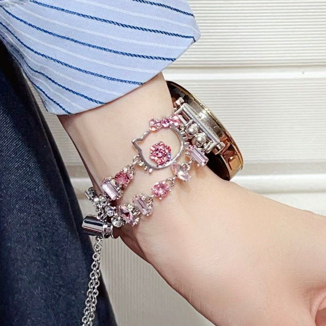 Bling Cat Diamond Watch Strap Compatible?For Huawei watch GT 5 Strap Huawei watch GT5 Pro Strap / huawei gt5 strap GT2/GT3/GT5 / Huawei GT 4 Strap Redmi watch 5 Lite / Redmi watch 5 Active Strap / Amazfit bip 5 /GTS3/gts2 / Amazfit GTR 4 / GTS4 mini Strap