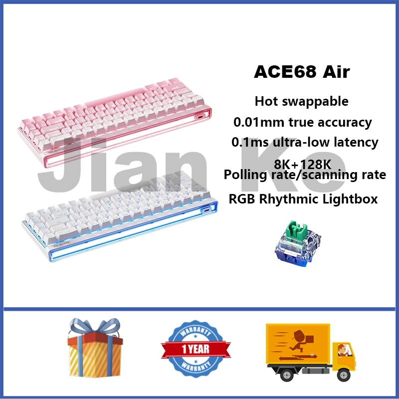 Mchose Ace68 Air Magnetic Keyboard 65% RGB แบบถอดเปลี่ยนได้ร้อน RT0.01 8K+128K คีย์บอร์ดเกมแบบกําหนด