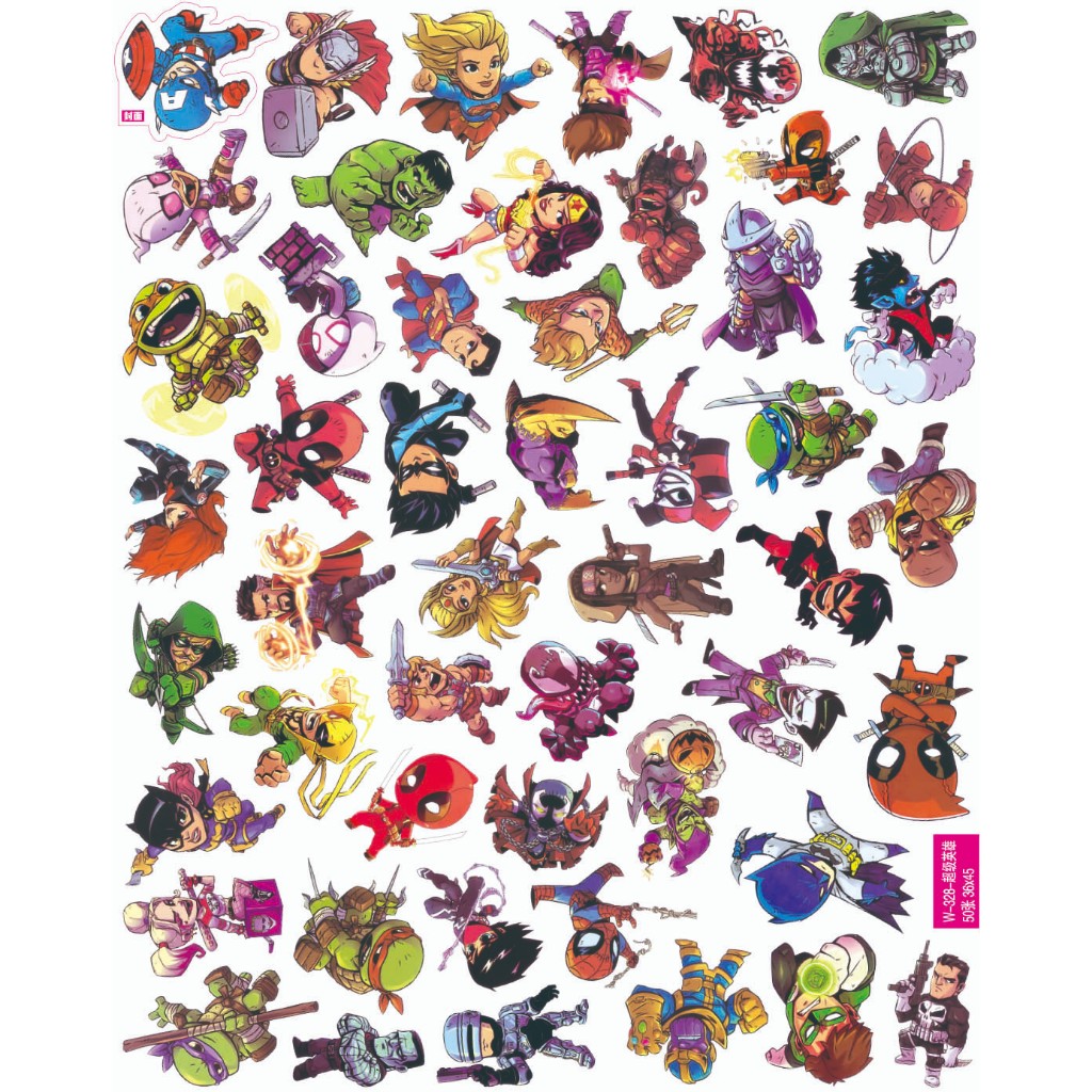50แผ่นมหัศจรรย์วีรบุรุษการ์ตูนตัวละครสติกเกอร์น่ารักถ้วยน้ํากีตาร์โทรศัพท์หมวกกันน็อคสติกเกอร์ - รูปที่ 3