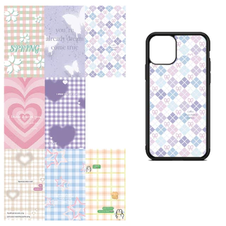 ชุด 8 DIY เคสโทรศัพท์พื้นหลังสติกเกอร์ฐานกระดาษคู่มือสติ๊กเกอร์ทำมือ