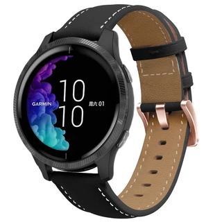 สายรัดหนังพรีเมี่ยม 20mm สำหรับ Garmin vivoactive 5 6/3 Music / Forerunner 55/70/170/165/245/645/158/168 / Approach S50