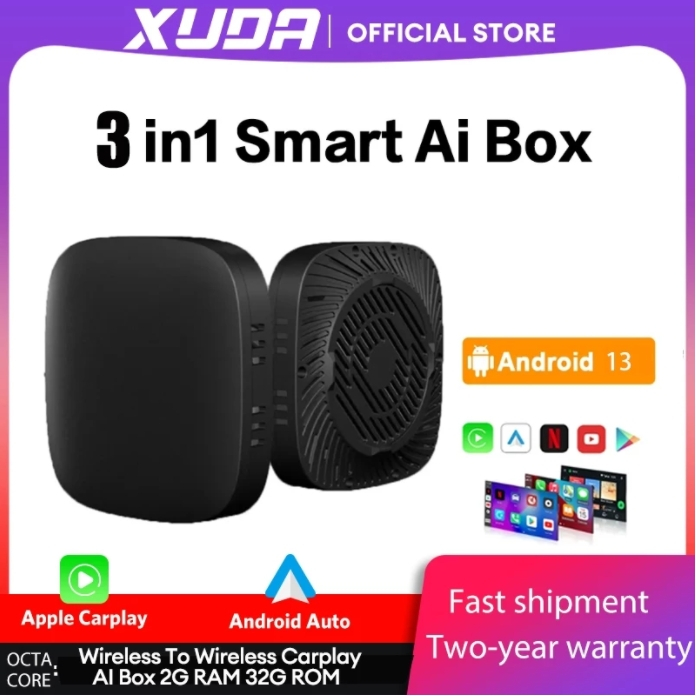 XUDA Carplay Ai Tv Box A133 4 Core 2+16GB/ 2+32GB Android 10.0 รองรับ Netflix YouTube Wireless Andro