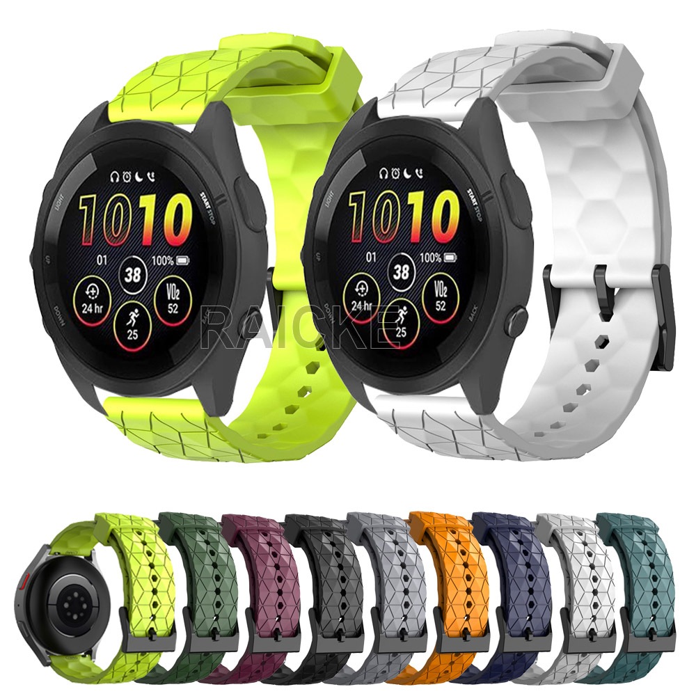สายรัดซิลิโคนกีฬายางอ่อนสำหรับ Garmin vivoactive 5 6/3 Music/ Forerunner 55/70/170/165/245/645/158/168 / Approach S50
