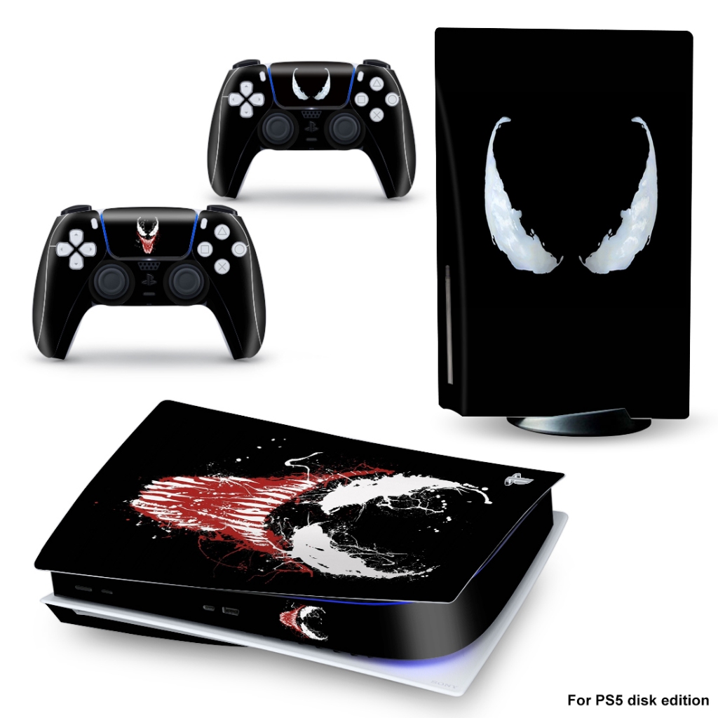 100 สีสติกเกอร์ผิวใช้งานร่วมกับ Sony Playstation 5 Fat Disc Edition ไวนิล Decal Full ชุดห่อป้องกันฟิล์มสําหรับ PS5 ไขมัน CD-Rom รุ่นคอนโซล & 2 PCS Controllers