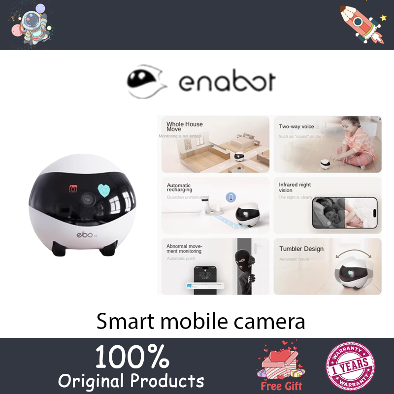 Enabot EBO SE กล้องมือถืออัจฉริยะ, หัวกล้องไร้สายภายในบ้าน, หุ่นยนต์ ROLA ในร่ม, การตรวจสอบสัตว์เลี้