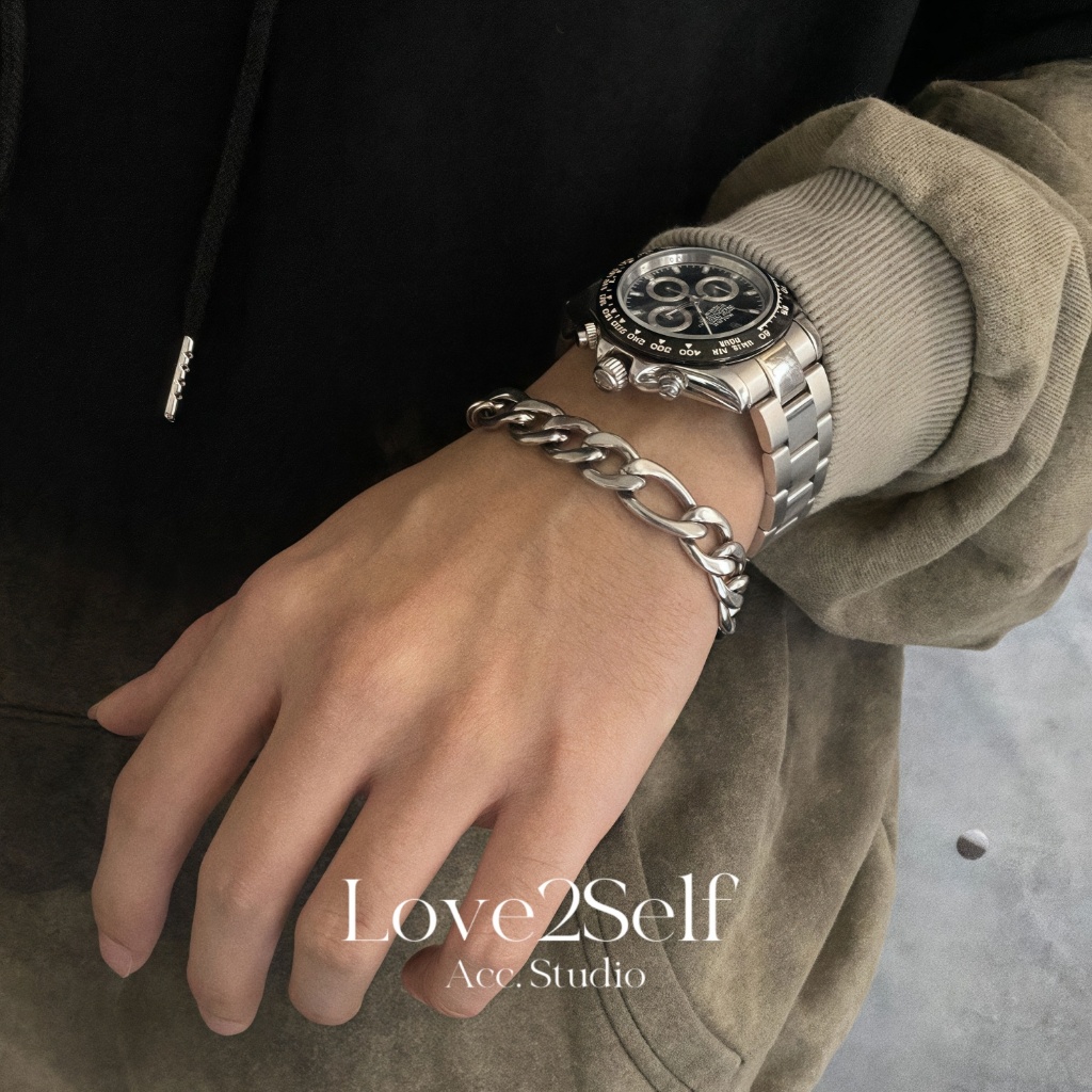 Love2Self S046 -3 สร้อยข้อมือสแตนเลสสําหรับผู้ชายและผู้หญิง Non Tarnish สร้อยข้อมือคู่ CD Cuba สร้อยข้อมือ