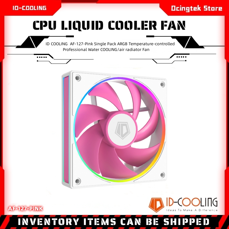 Id COOLING AF-127-Pink Single Pack ARGB ควบคุมอุณหภูมิ Professional Water COOLING/พัดลมหม้อน้ําลม
