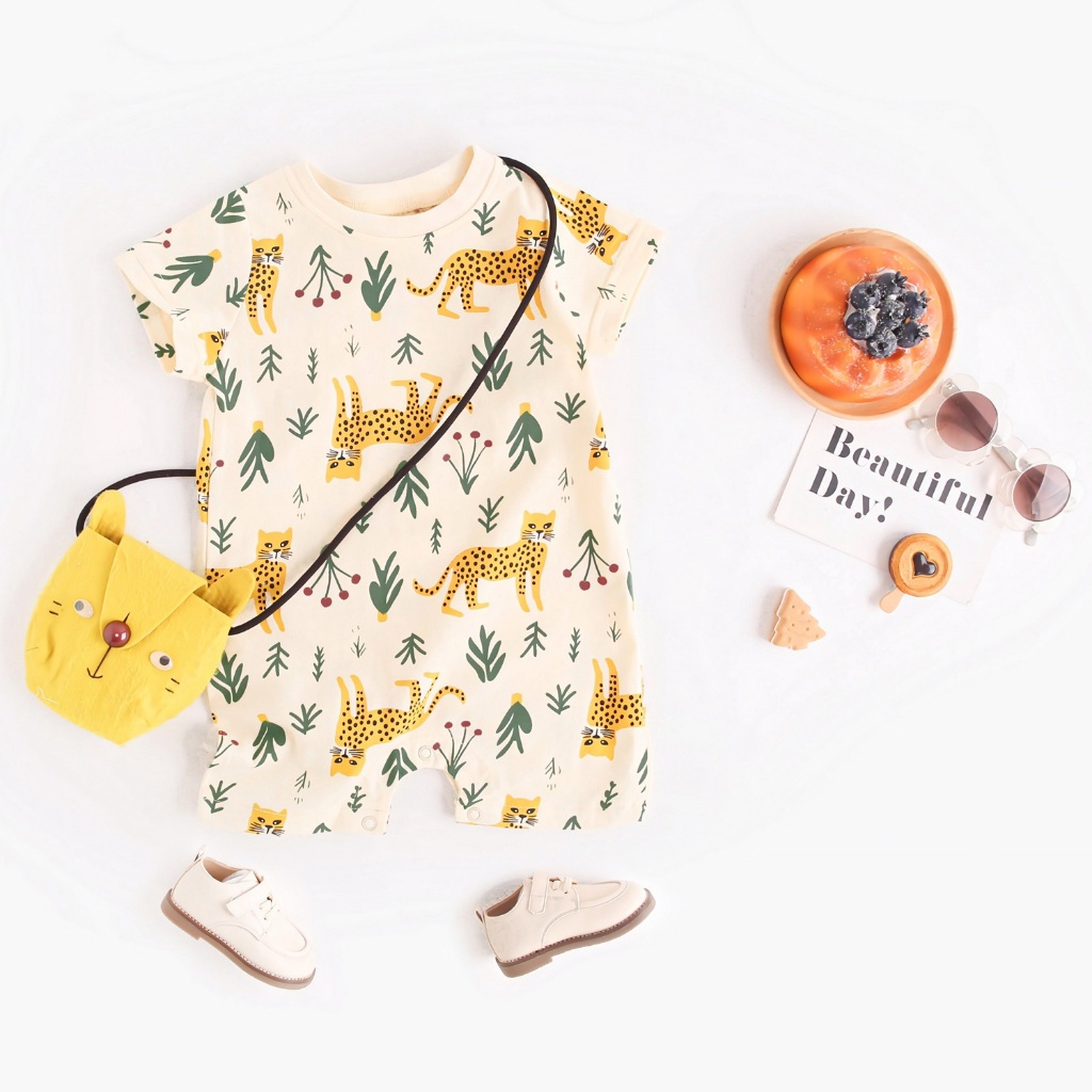 Sanlutoz ฤดูร้อน Casual เด็กทารกเด็กสัตว์ Jumpsuits แขนสั้นแฟชั่น Holiday Rompers เด็กวัยหัดเดิน