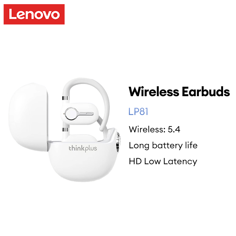 Lenovo LP81 หูฟังบลูทูธหูฟังไร้สายสวมใส่สบายกันน้ําพร้อมไมโครโฟน Bluetooth5.4