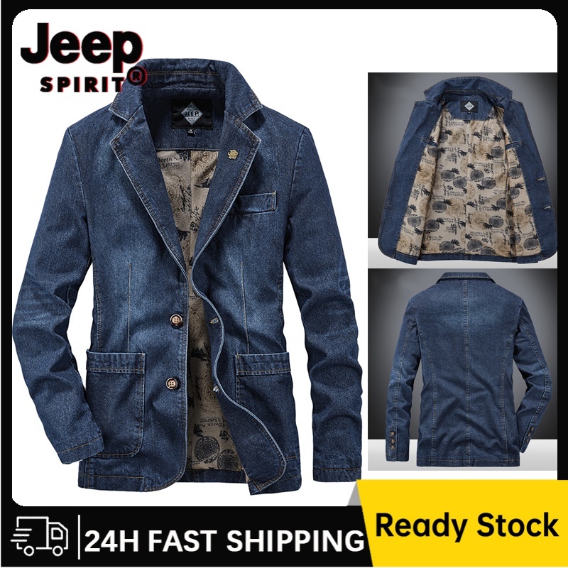 Jeep SPIRIT Denim Jacket เสื้อแจ็คเก็ตธุรกิจลําลองผู้ชาย