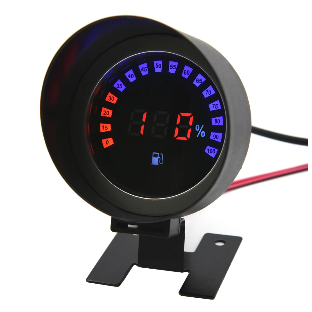 12V 24V เครื่องวัดระดับน้ํามันเชื้อเพลิง Universal LCD Digital Car Gauge Meter 1K Ω -10K Ω การใช้เมตรตัวบ่งชี้รถบรรทุกรถจักรยานยนต์