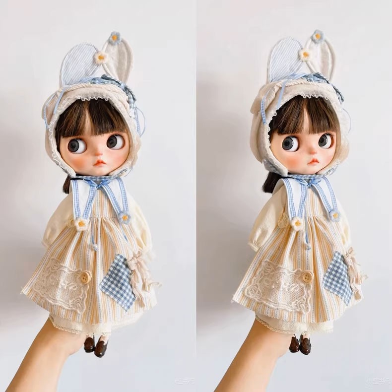 Blythe Little Ragdoll Clothes ชุดสูทกระต่ายสีเหลือง