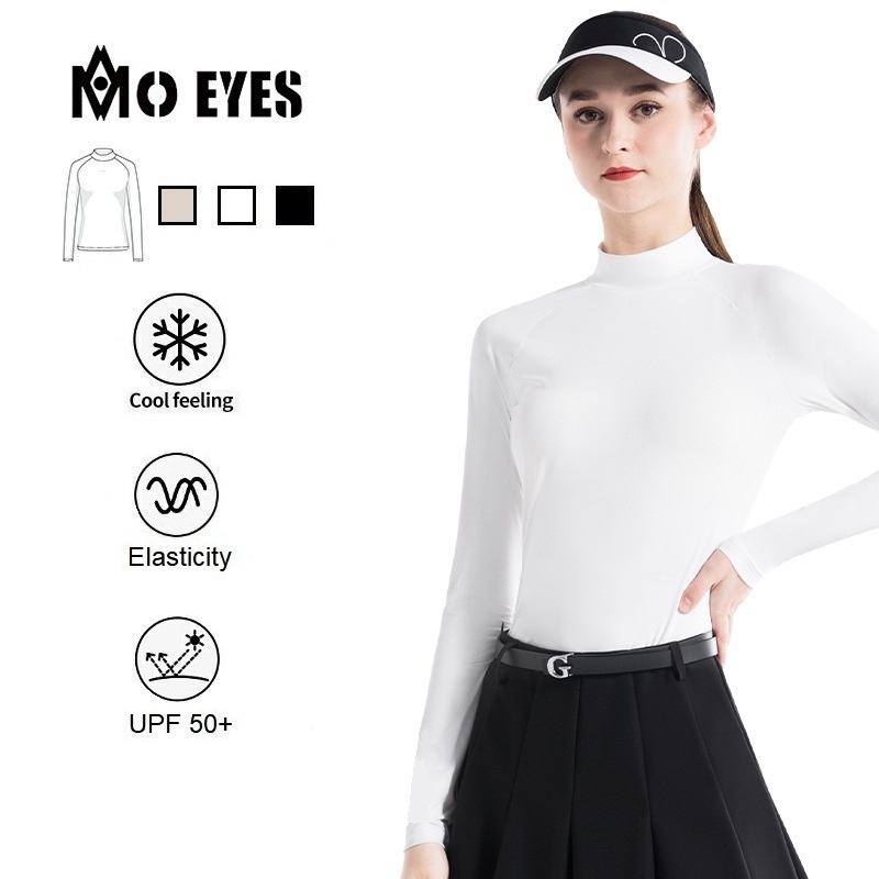 PGM GOLF MO EYES UPF50+ เสื้อเชิ้ตผู้หญิงผ้าไหมน้ําแข็งระบายอากาศป้องกันรังสียูวีแขนยาว Baselayer