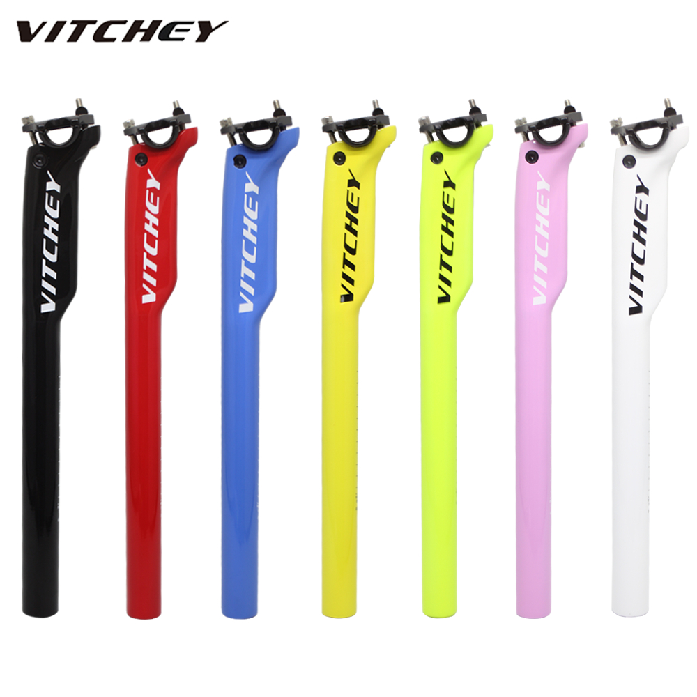 Vitchey Seatpost คาร์บอนเต็ม MTB 27.2/30.8/31.6*350/400 มม. สําหรับเสือภูเขา