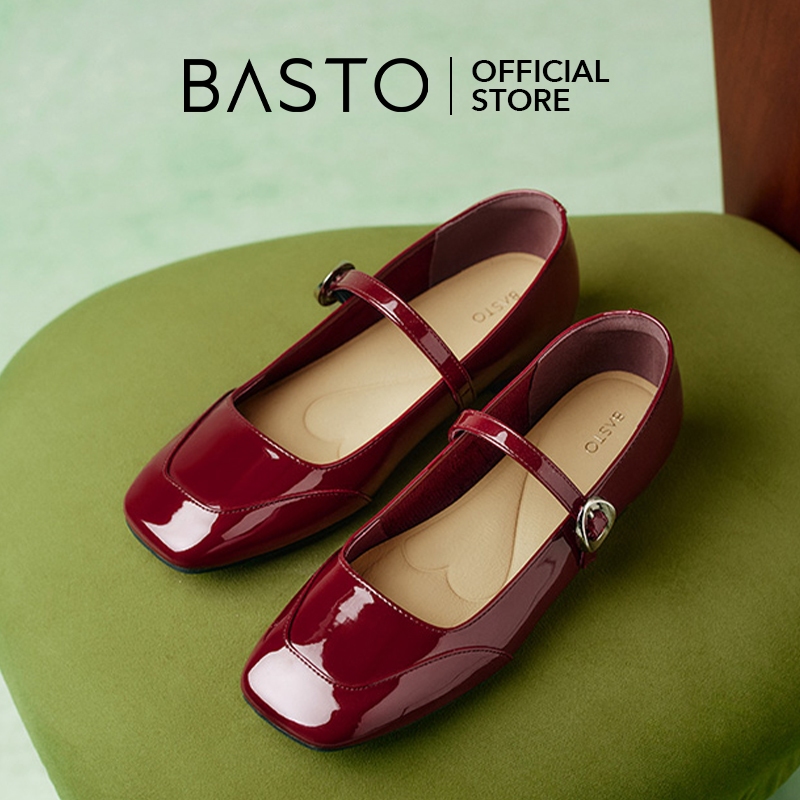 BASTO Women's Mary Jane Flat Shoes รองเท้าแมรี่เจน นิ้วเท้าเหลี่ยม ส้นเตี้ย M3173 M1111 M1335 M1303