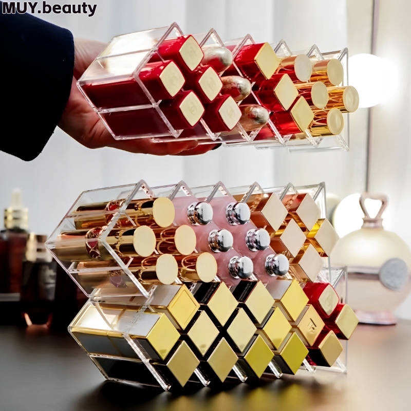 ผู้ถือลิปสติกorganizer Stackable Fish ShapeลิปสติกSower Lip Gloss Storage StandสําหรับLipgloss Organizerแต่งหน้าโต๊ะเครื่องแป้งจอแสดงผล