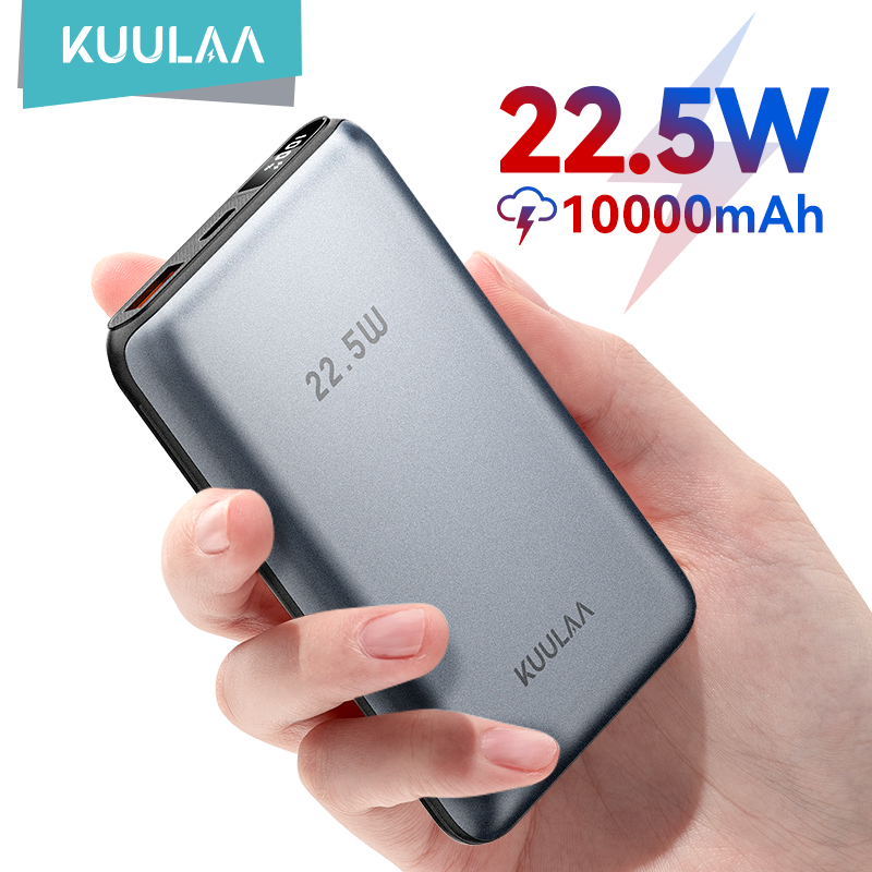 Kuulaa 10000mAh Power Bank ในตัวสองสาย USB-C + Lightning 22.5W Fast Charging PowerBank พร้อมจอแสดงผล