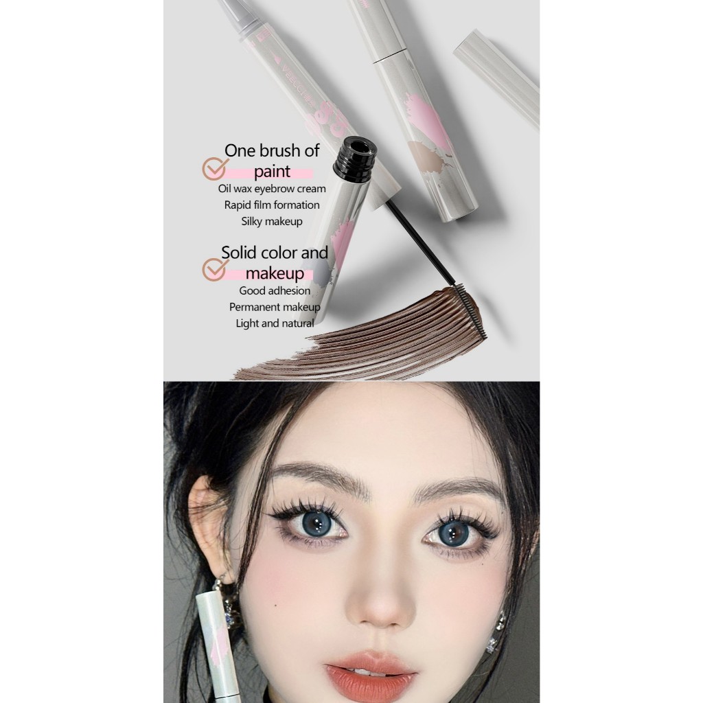 VEECCI สอเขียนคิ้ว ครีมเขียนคิ้ว 2 in1 หัวปากกา0.01mm ธรรมชาติ ติดทน กันน้ำ กันเหงื่อ เขียนคิ้ว 0.3ml+2g - รูปที่ 5